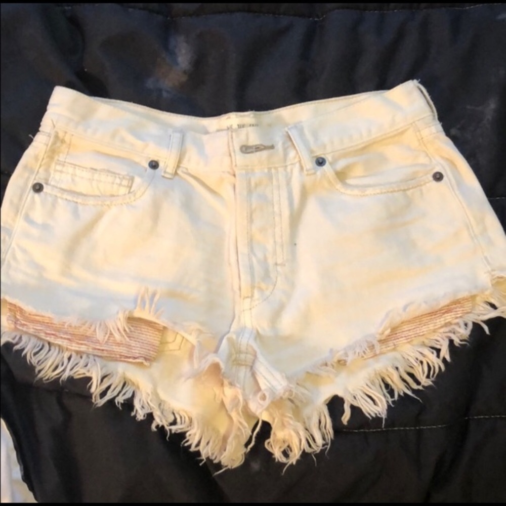 White jean shorts